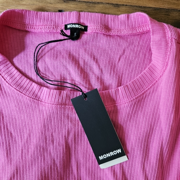 Revolve Monrow Modal Ribbed Sleeveless Shirred Mini Dress Rose Bud Size S - Picture 10 of 10